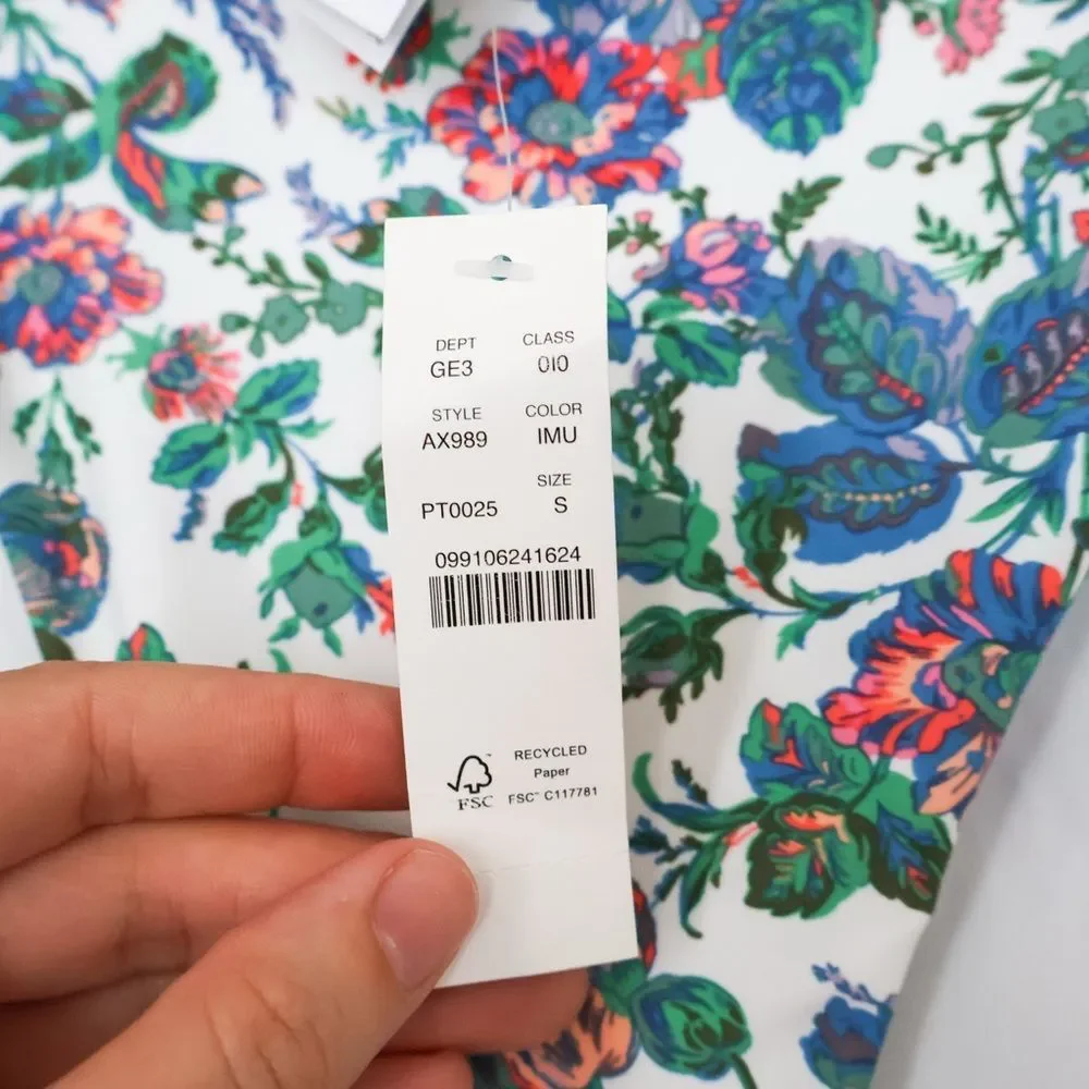 NWT J. Crew Eco high-waisted bikini bottom in English garden - Small